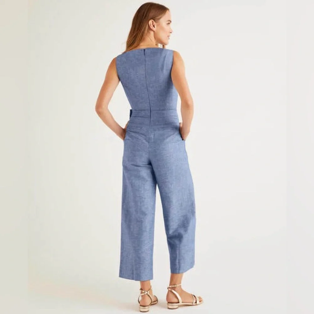 Boden Blue Sleeveless Jumpsuit - Picture 4 of 10